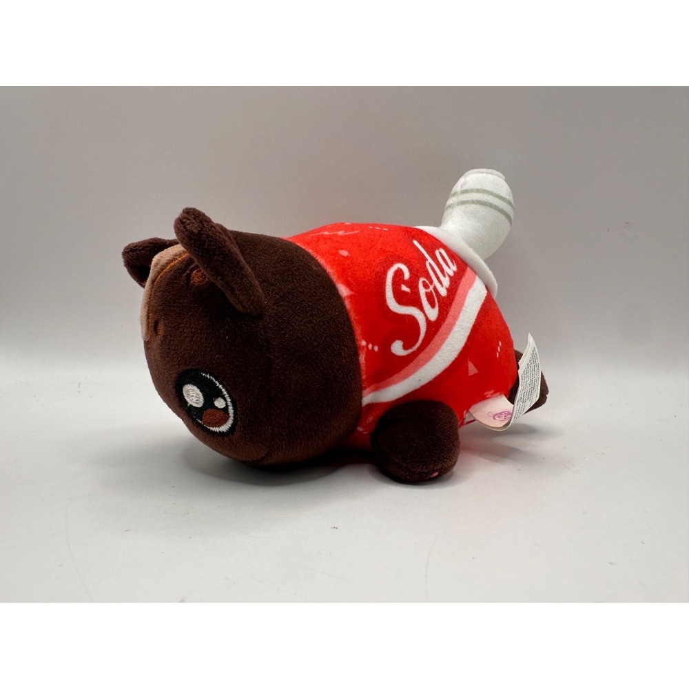 Aphmau Meemeows 6" Soda Cat Plush Red Can‎ Brown Cat